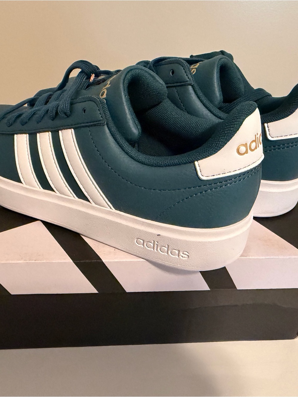 adidas Women’s Teal and White Low-Top Sneakers